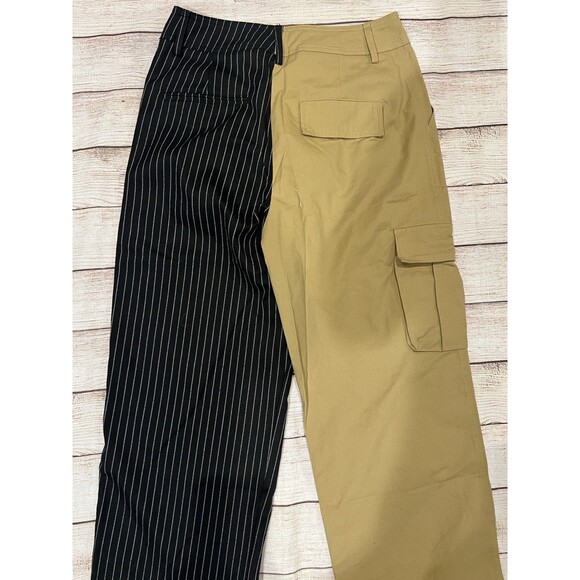 NWT Choosy "Day and Night" two-tone color block pants Tab and Pinstripe Size 12 - Picture 4 of 8